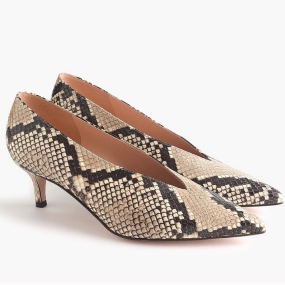 J. Crew Snakeskin Eloise Pumps
